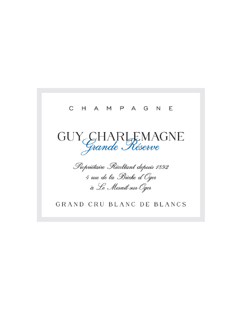 Guy Charlemagne Grande Reserve Champagne Extra-Brut Grand Cru Blanc de Blancs  750 ml