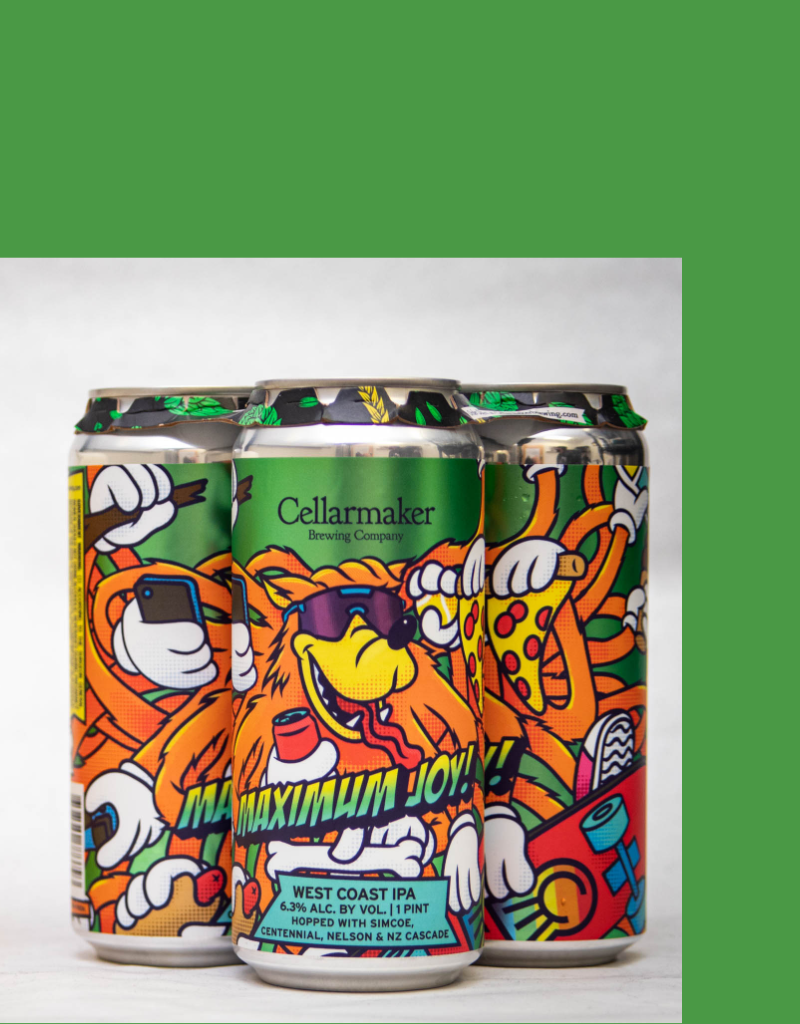 Cellarmaker Brewing Co. Maximum Joy  West Coast IPA 4 pack 12 oz