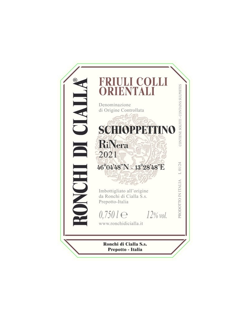 2023 Ronchi di Cialla RiNera Schioppettino Friuli Colli Orientali  750 ml