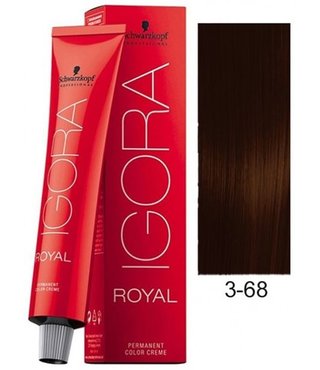 3-68 Dark Brown Chocolate Red 60g - Igora Royal by Schwarzkopf