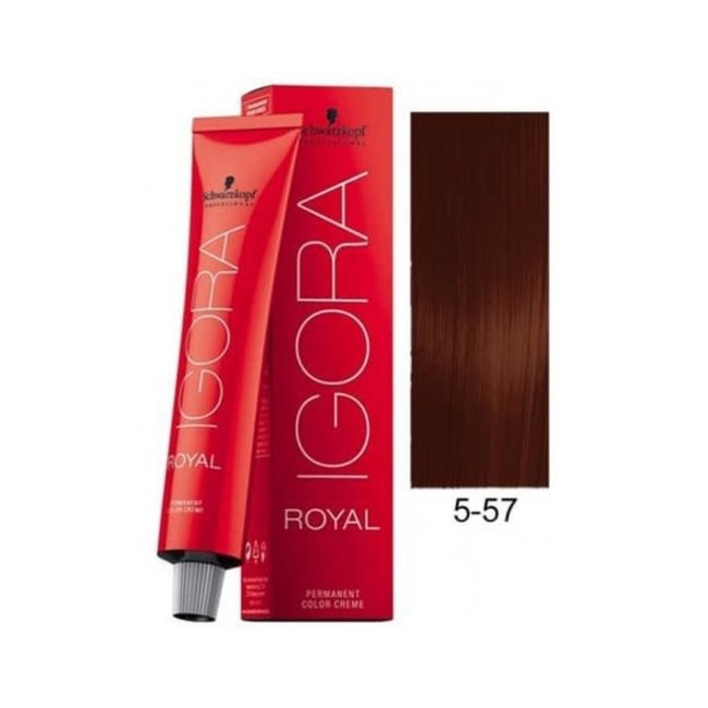 Schwarzkopf 5-57 Light Brown Copper Gold 60g - Igora Royal by Schwarzkopf