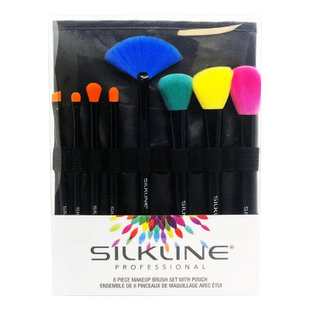 Silkline 8 Make-Up Brush Set With Roll Bag
