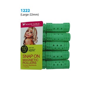 Magic Gold Snap On Magnetic Rollers 10 Large 22mm