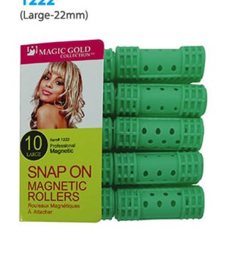 Magic Gold Snap On Magnetic Rollers 10 Large 22mm