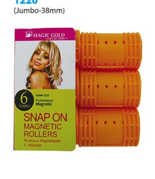 Magic Gold Snap On Magnetic Rollers 6pcs Jumbo 38mm
