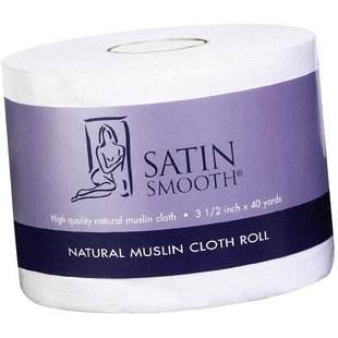 SATIN SMOOTH 100% NATURAL MUSIN  WAX CLOTH ROLL 3.5"X 40Yards