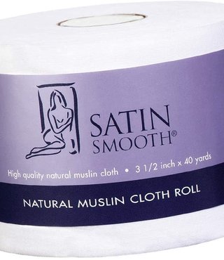 SATIN SMOOTH 100% NATURAL MUSIN  WAX CLOTH ROLL 3.5"X 40Yards