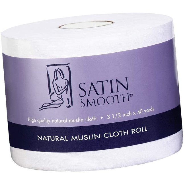 Satin Smooth SATIN SMOOTH 100% NATURAL MUSIN  WAX CLOTH ROLL 3.5"X 40Yards
