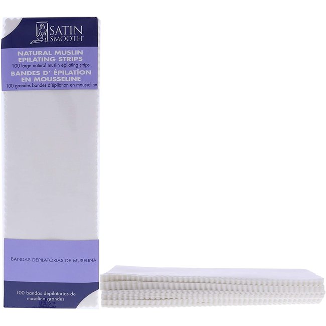 Satin Smooth Satin Smooth Natural Muslin Epilating Strips Large100