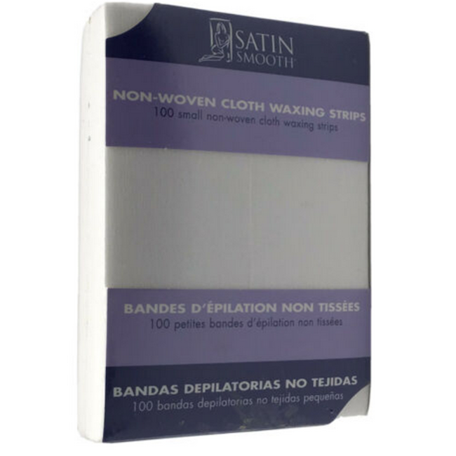 SATIN SMOOTH NON-WOVEN CLOTH WAXING STRIPS SMALL 100PKG
