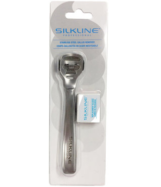 SilkLine Callus Remover Stailess Steel - 10 Replacemt Blades & Rasp