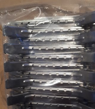 Silver Hair Clip Pk 12