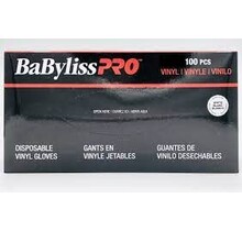 BaByliss Disposable Vinyl Gloves Powder Free  Large BLK 100