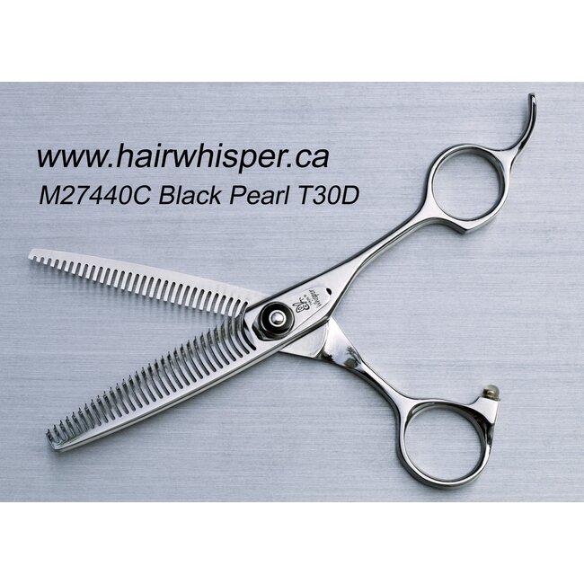 HairWhisper Black  Pearl Thinning Scissors with teeth on both blades