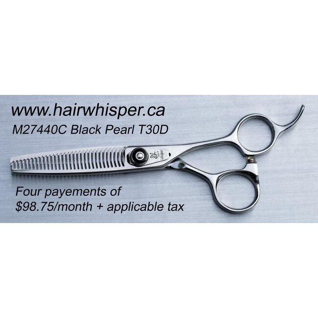 HairWhisper Black  Pearl Thinning Scissors with teeth on both blades