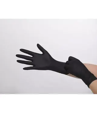 MJI Nitrile Black Gloves Medium 100