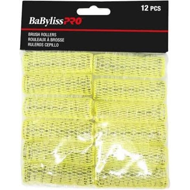 BaBylissPRO Mesh Rollers 17.5 mm  Yellow 12pkg