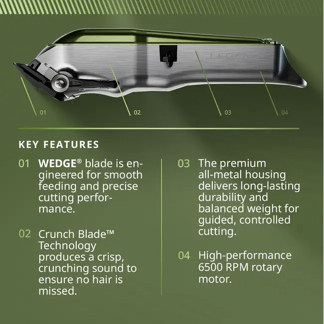 Walh Legend+ Lithium Cordless Clipper Green