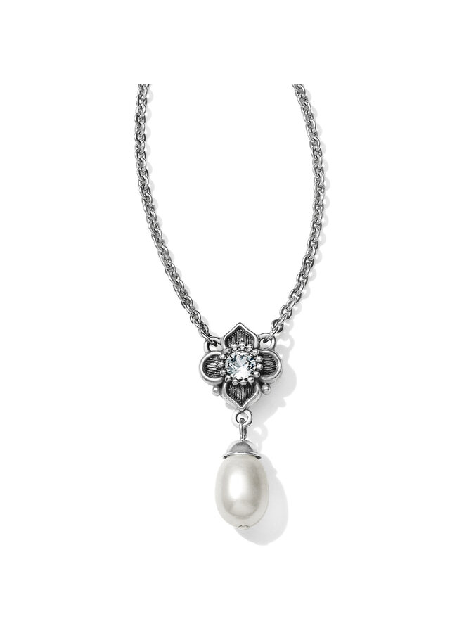 Alcazar Margaret Drop Necklace Silver-Pearl