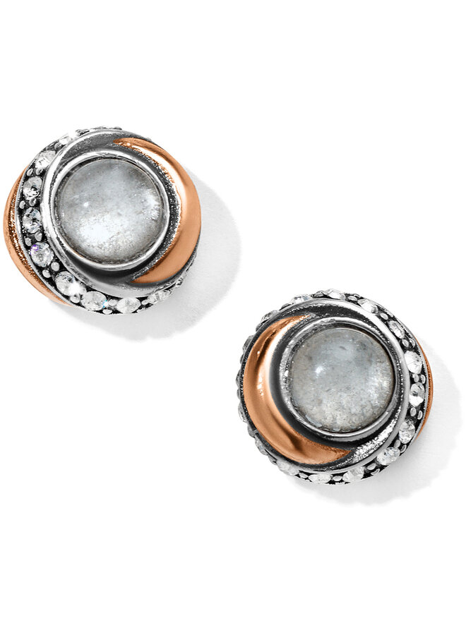 Neptunes Rings Crystal Button Earrings