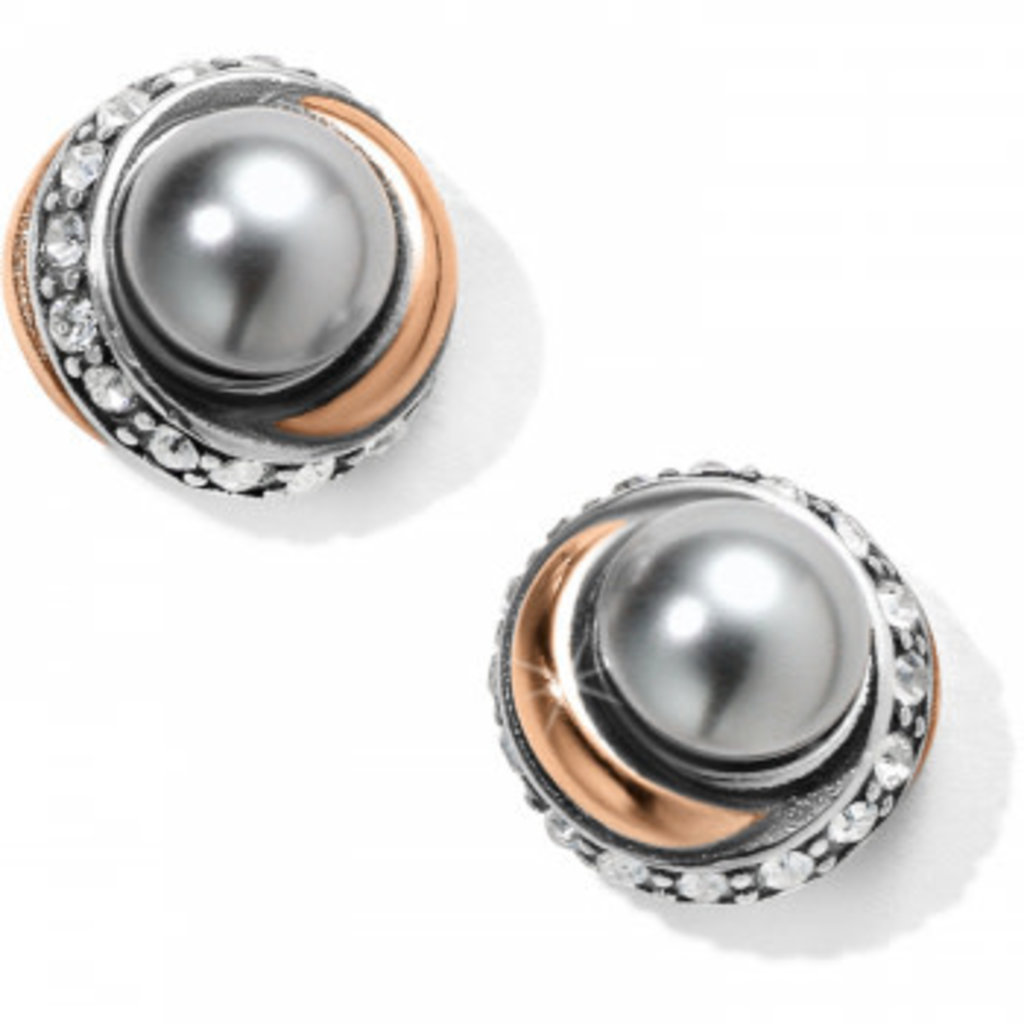 Brighton Neptunes Rings Gray Pearl Button Earrings