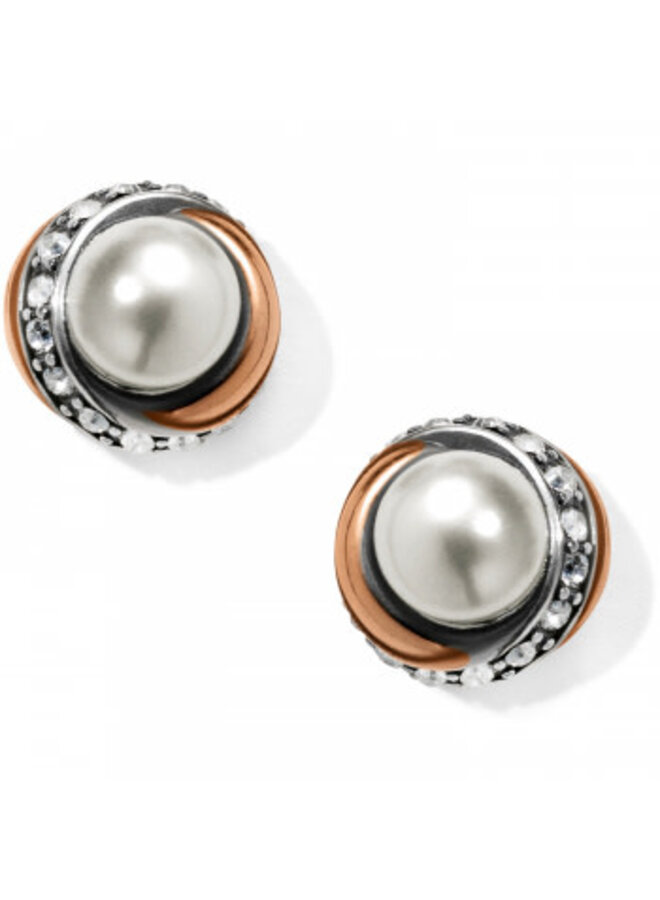 Neptunes Rings Pearl Button Earrings