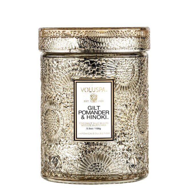 Hammered Glass Scented Candle - Bergamot & White Oak