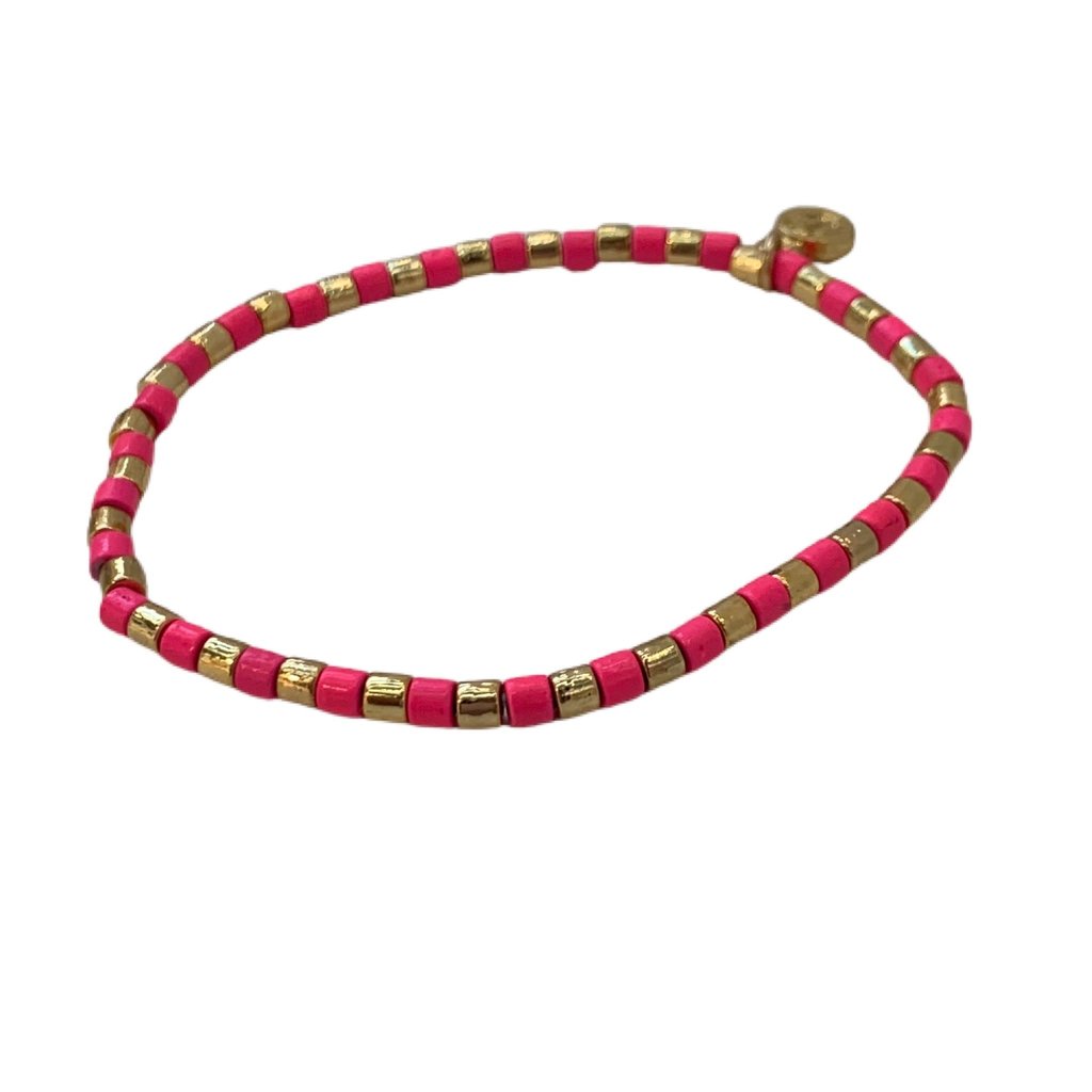 Caryn Lawn Tube Tile Bracelet Pink/Gold