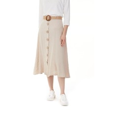 Linen Skirt w/ Belt Natural