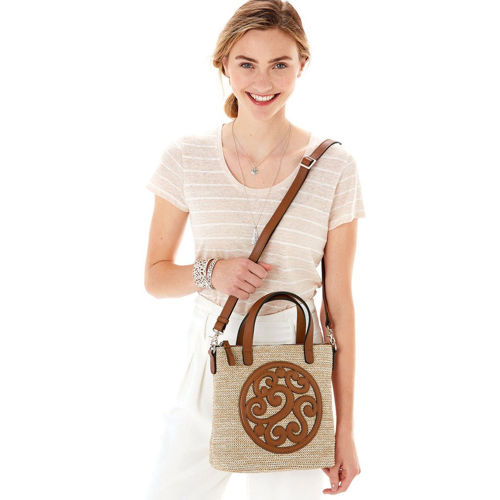 Miller Canvas & Leather Crossbody Bag In Natural