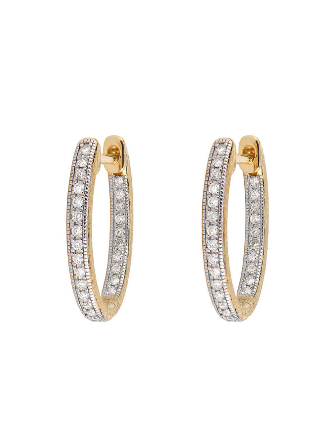 Delicate Small Oval Hoop Earrings Yellow Gold