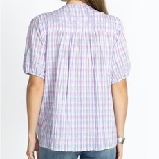 Johnny Was Malo Puff Sleeve Blouse Plaid