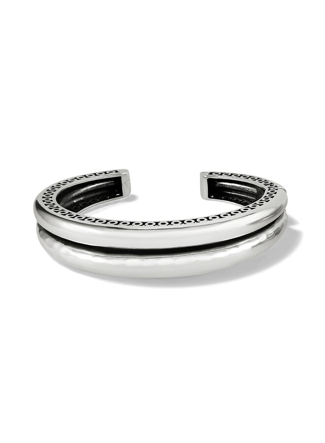 Inner Circle Double Hinged Bangle Silver