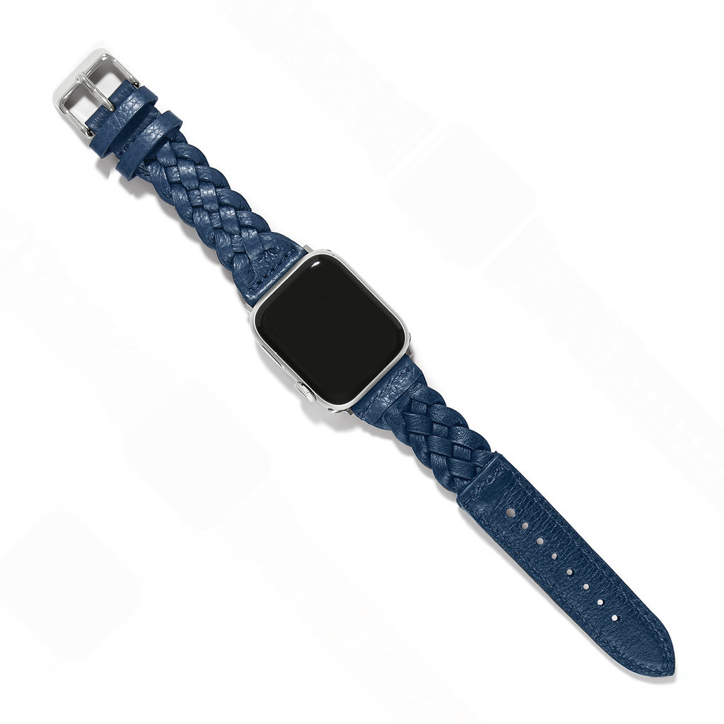 Brighton Sutton Braided Leather Watch Band French Blue
