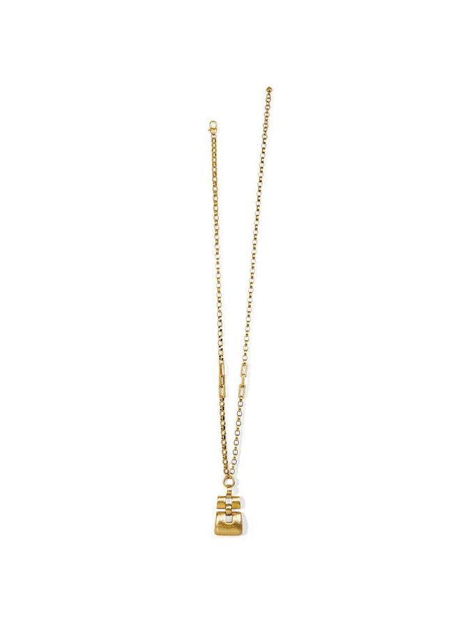 Dauphin Brushed Long Necklace Gold