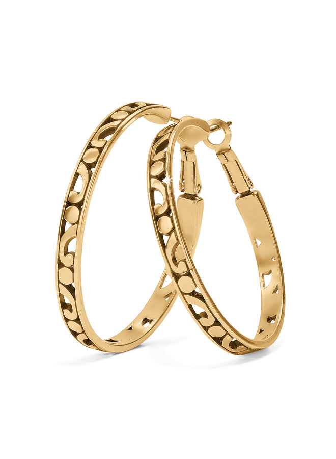 Contempo Large Hoop Earrings Gold