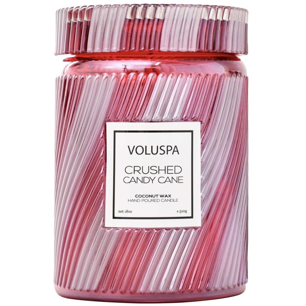 Voluspa Crushed Candy Cane Large Jar Candle