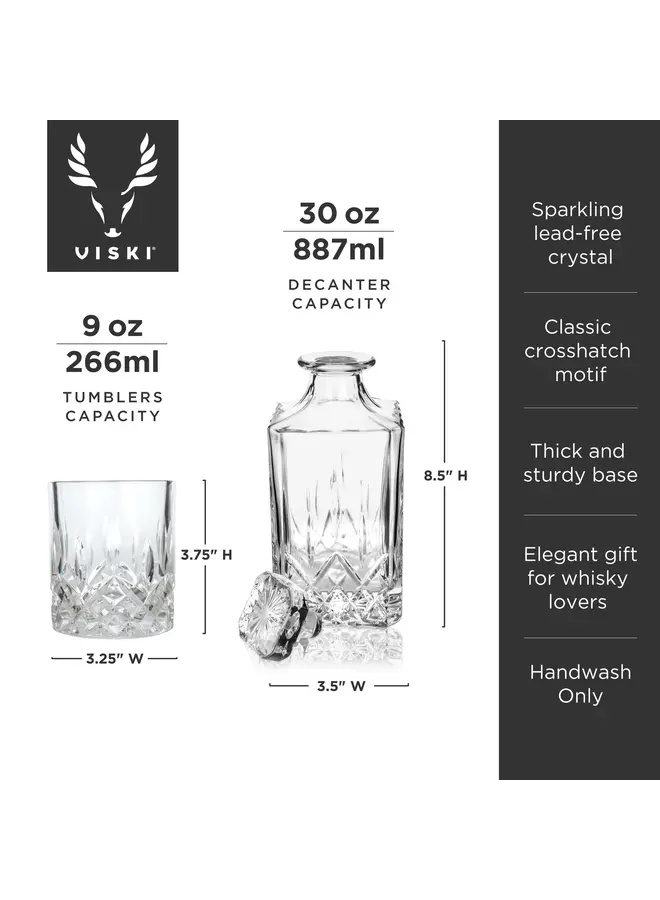 Admiral 3-Piece Decanter & Tumbler Set