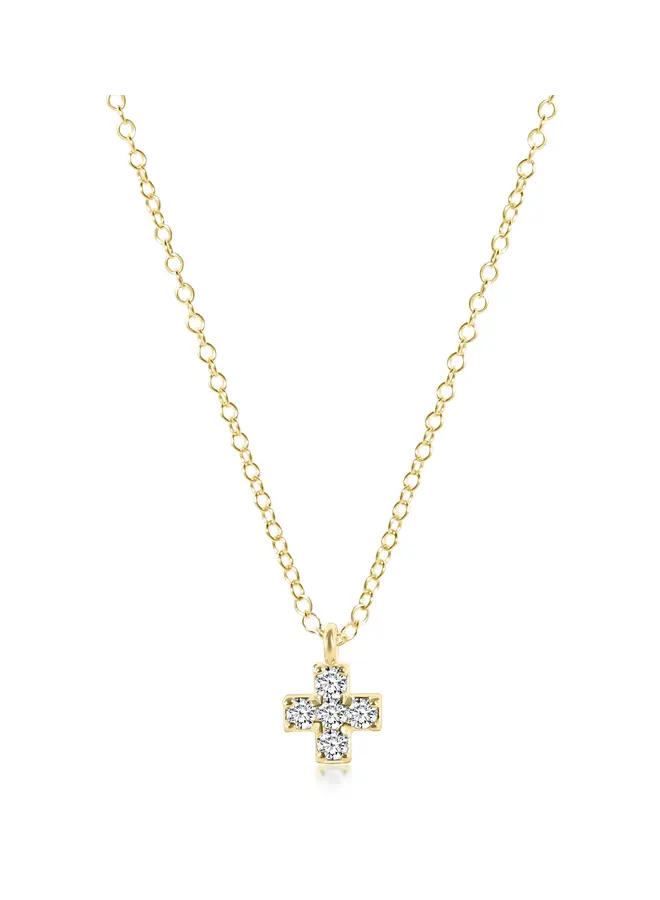 14kt Gold & Diamond Signature Cross Necklace