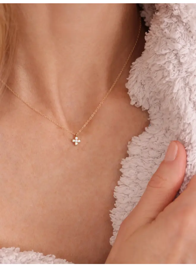 14kt Gold & Diamond Signature Cross Necklace