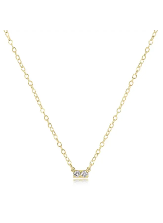14kt Gold & Diamond Significance Bar Necklace - Two