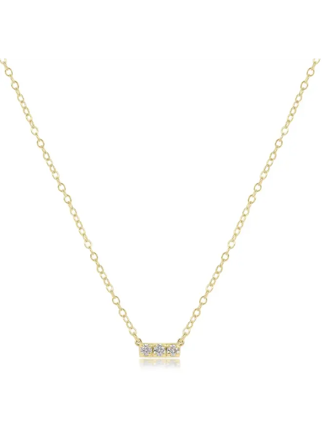 14kt Gold and Diamond Significance Bar Necklace - Three