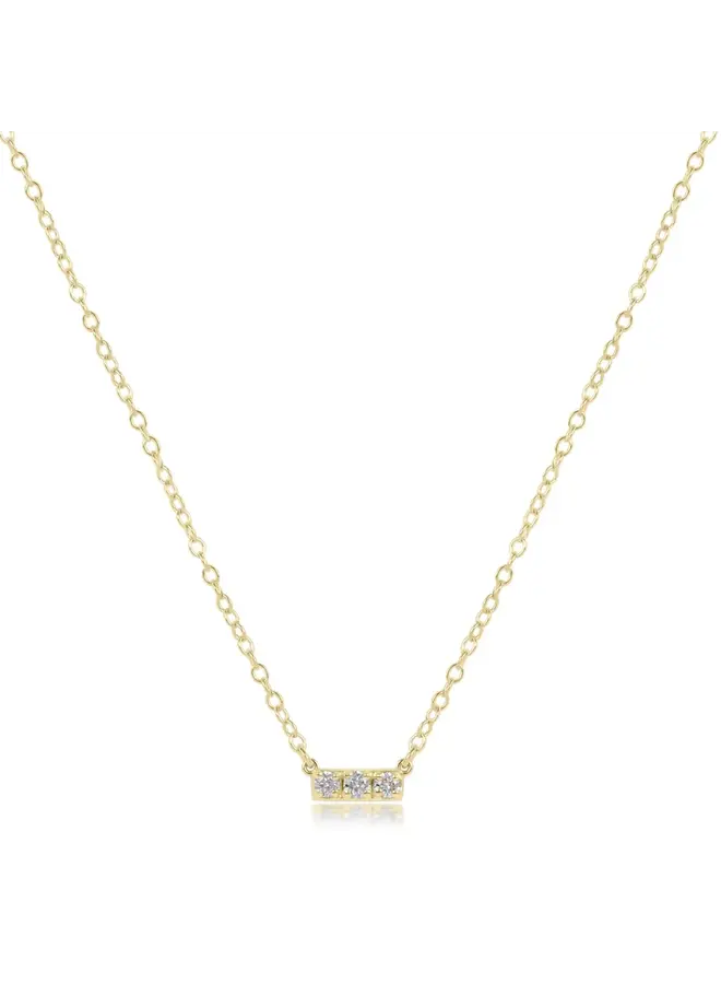 14kt Gold & Diamond Significance Bar Necklace - Three