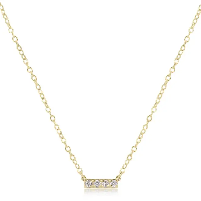 14kt Gold & Diamond Significance Bar Necklace - Four