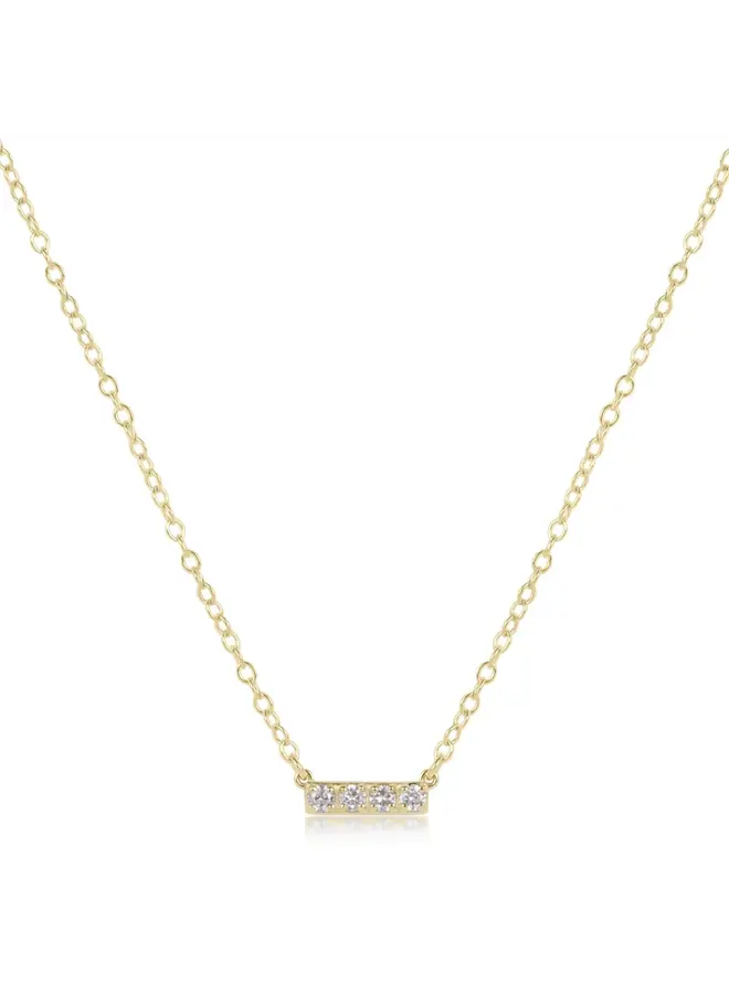 14kt Gold and Diamond Significance Bar Necklace - Four
