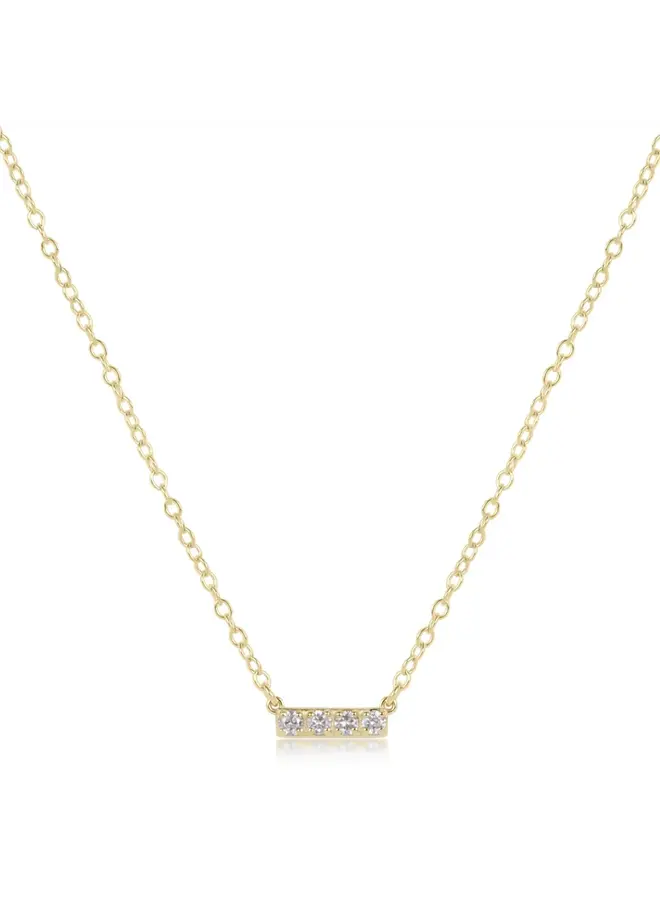 14kt Gold & Diamond Significance Bar Necklace - Four
