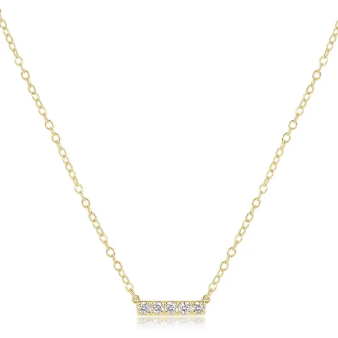 14kt Gold & Diamond Significance Bar Necklace - Five