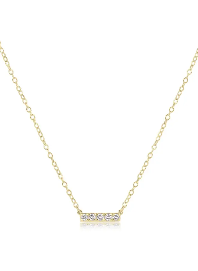 14kt Gold and Diamond Significance Bar Necklace - Five