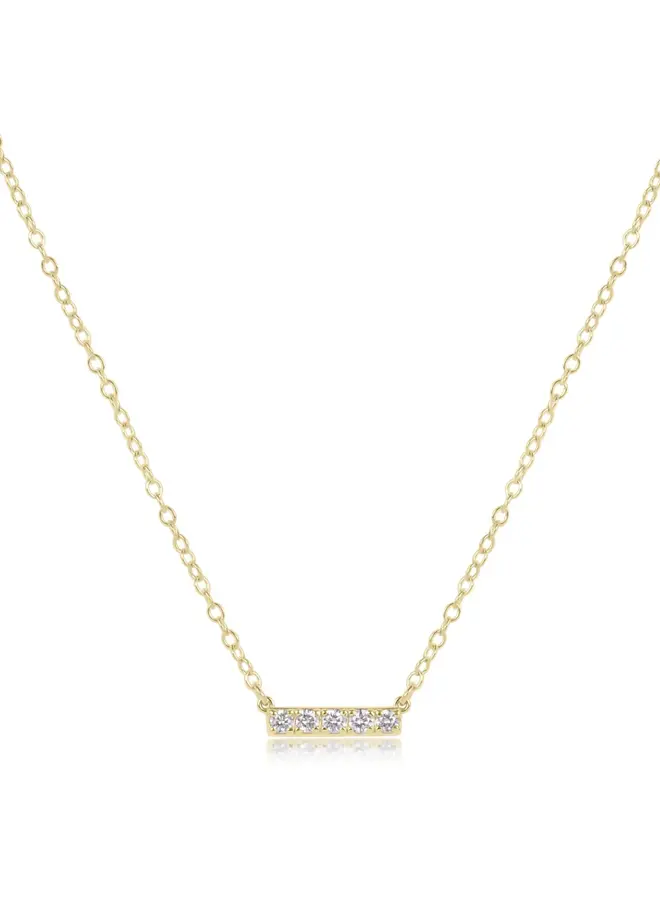 14kt Gold & Diamond Significance Bar Necklace - Five