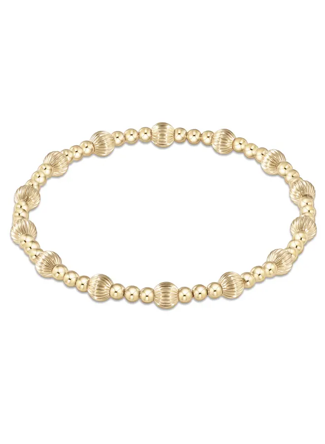 Dignity Sincerity Pattern 5mm Bead Bracelet Gold